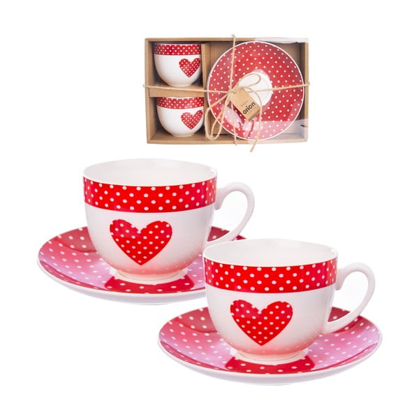 Červené porcelánové šálky v sadě 2 ks 280 ml – Orion-image-1