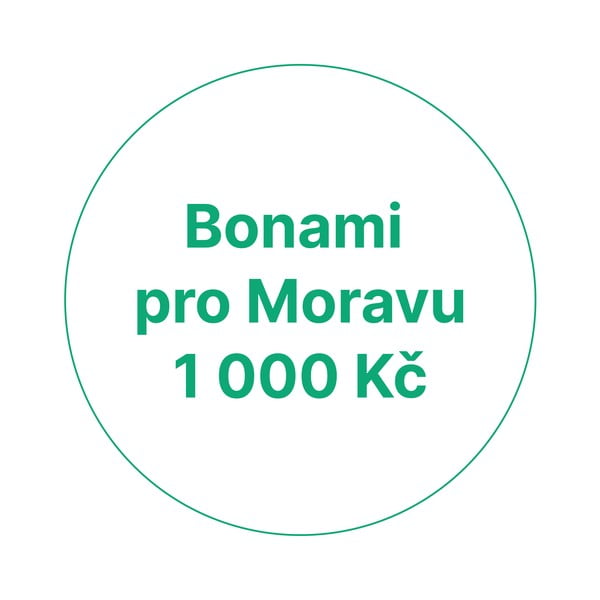 Bonami pro Moravu 1000 Kč (500 Kč od vás + 500 Kč od Bonami)