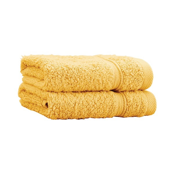 Žluté froté bavlněné ručníky v sadě 2 ks 30x30 cm Zero Twist – Catherine Lansfield