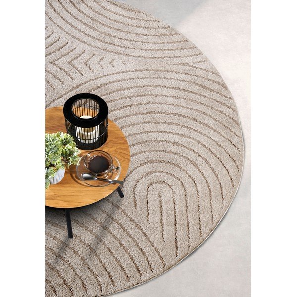 Béžový kulatý koberec ø 160 cm Panglao New York Taupe – Elle Decoration-image-2