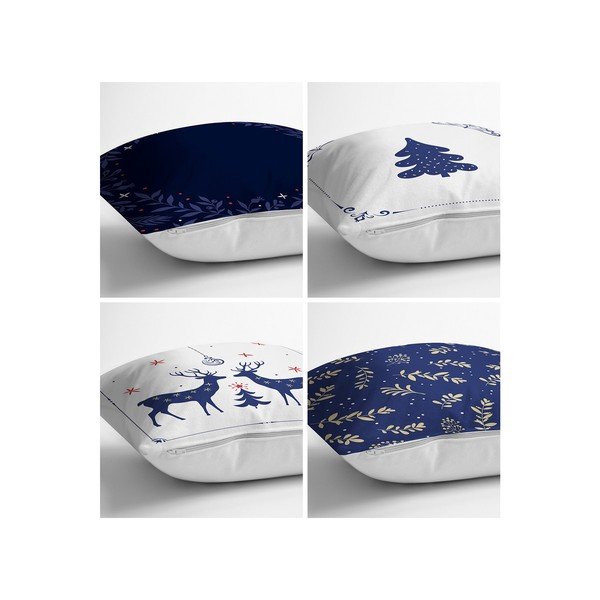 Modro-bílé povlaky na polštáře v sadě 4 ks 43x43 cm - Minimalist Cushion Covers-image-1