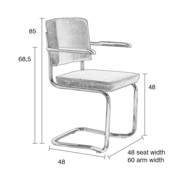 Černé čalouněné jídelní židle v sadě 2 ks s područkami/houpací – Zuiver-image-4