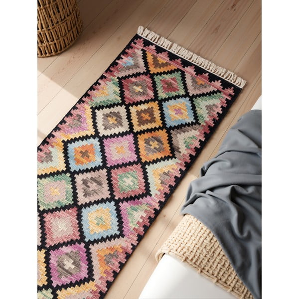 Oboustranný ručně tkaný vlněný běhoun 60x190 cm Kamal Zara – Nouristan-image-2