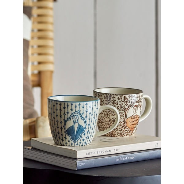 Krémové hrnky v sadě 2 ks z kameniny 200 ml Tonia – Bloomingville-image-1