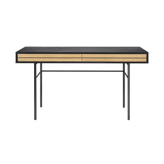 Černý psací stůl Woodman Stripe, 130 x 60 cm
