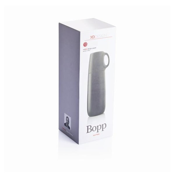 Černá termoska s hrníčkem XD Design Bopp, 600 ml-image-1