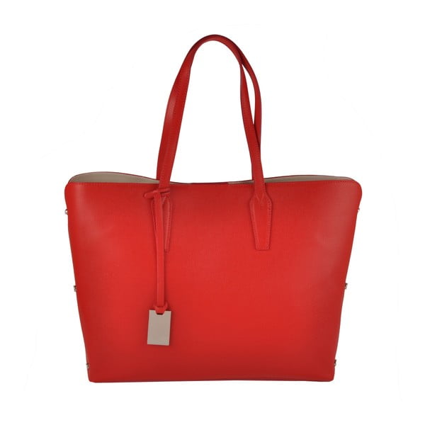 Červená kožená kabelka Matilde Costa Eline