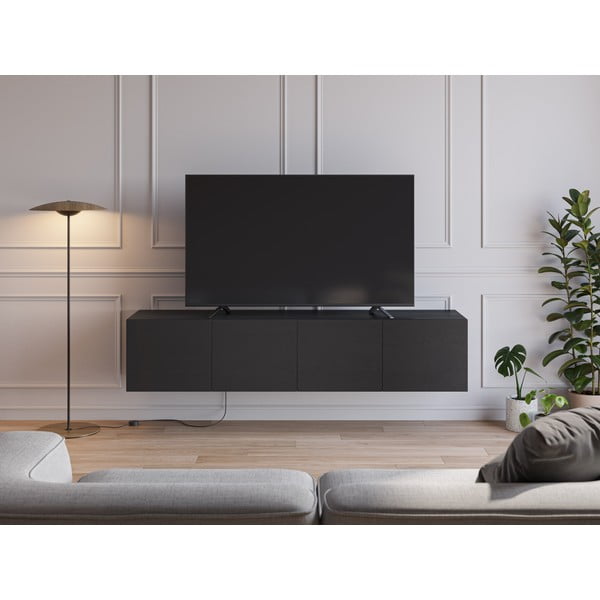 Černý TV stolek 180x38x35 cm Daroca – Marckeric-image-1