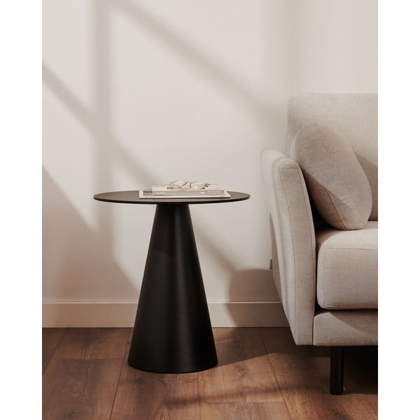 Kulatý odkládací stolek se skleněnou deskou ø 50 cm Wilshire – Kave Home-image-1