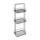 Matně černý ocelový koupelnový regál 22x73 cm Lava – Metaltex