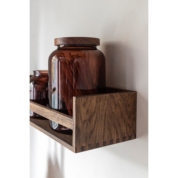 Hnědý nástěnný věšák z dubového dřeva s poličkou 60 cm Showcase – Mette Ditmer Denmark-image-4