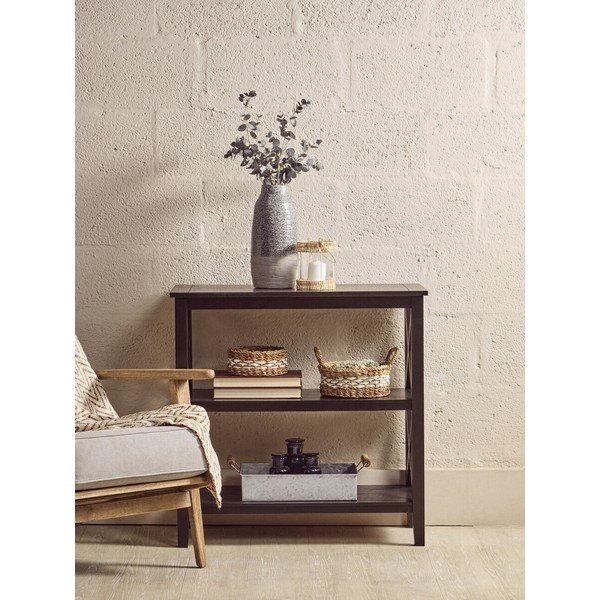 Černý regál z borovicového dřeva 40x81x81 cm Heritage – Premier Housewares-image-1