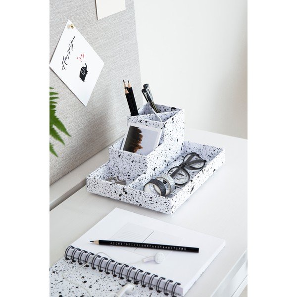 4dílný černo-bílý stolní organizér Bigso Box of Sweden Lena-image-1