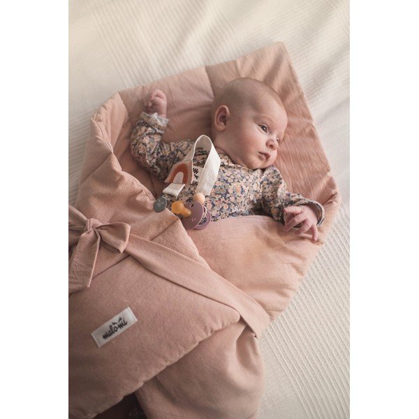 Růžová bavlněná dětská zavinovačka 75x75 cm – Malomi Kids-image-1