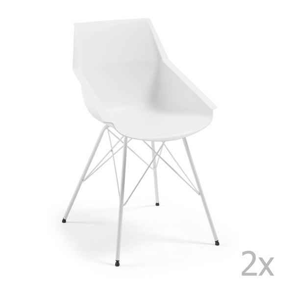 Sada 2 bílých židlí La Forma Kunn
