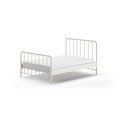 Bílá kovová dvoulůžková postel s roštem 140x200 cm BRONXX – Vipack