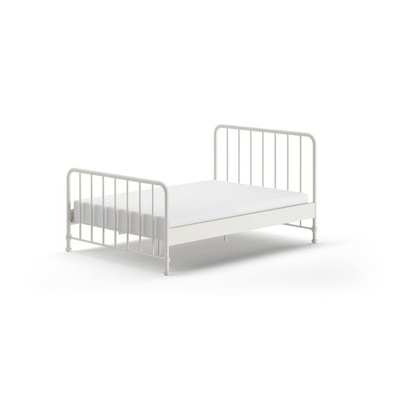 Bílá kovová jednolůžková postel s roštem 140x200 cm BRONXX – Vipack