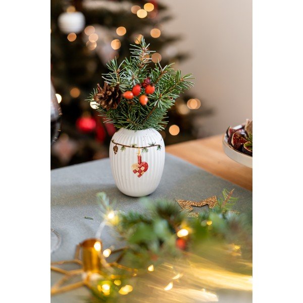 Bílá porcelánová vánoční váza Kähler Design Hammershøi, výška 10,5 cm-image-1