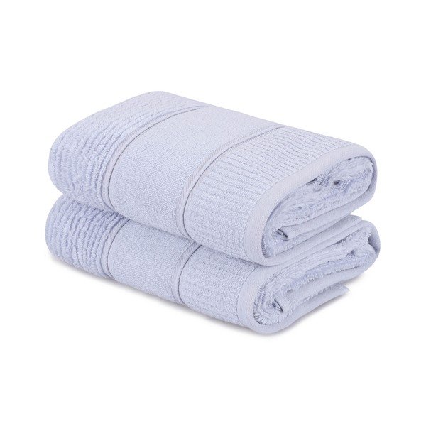 Světle modré froté bavlněné ručníky v sadě 2 ks 50x90 cm Daniela – Foutastic-image-2