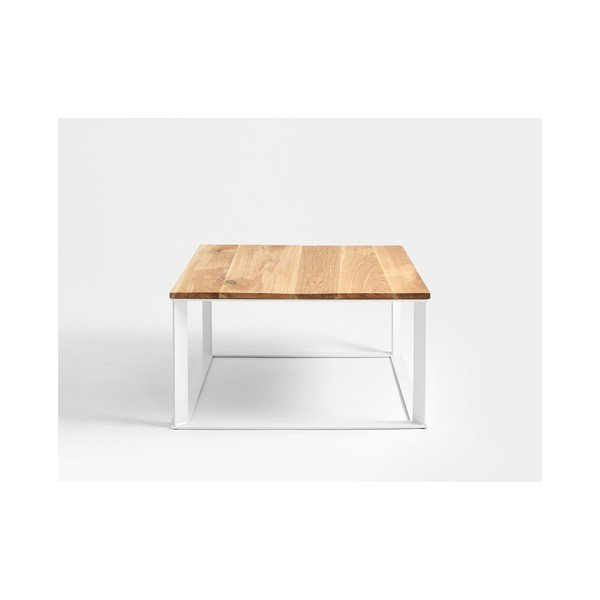 Konferenční stolek s bílým podnožím a dubovou deskou Custom Form Skaden-image-1
