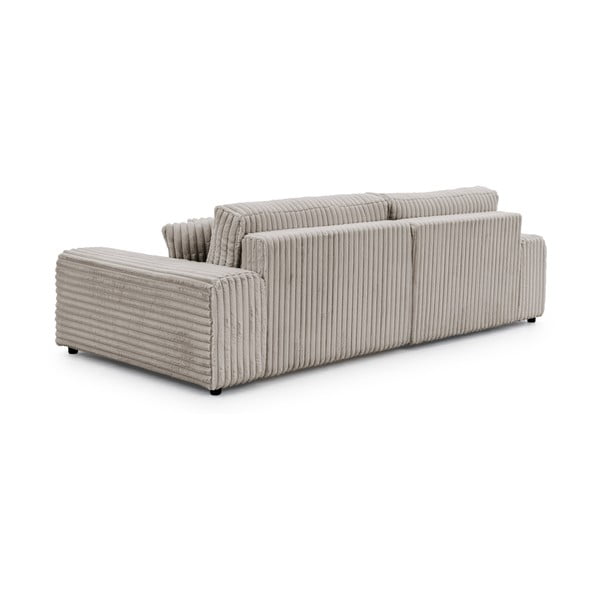 Světle šedá manšestrová rozkládací/s úložným prostorem rohová pohovka (levý roh) Sarina – Ropez-image-3