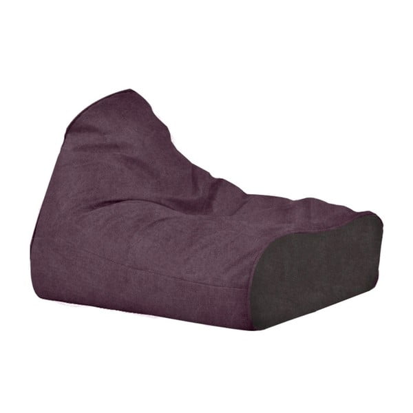 Menší fialový sedací vak s hnědošedým detailem Poufomania Sunset
