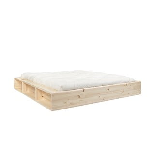 Dvoulůžková postel z masivního dřeva s úložným prostorem a futonem Comfort Mat Karup Design Ziggy, 180 x 200 cm