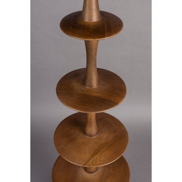 Krémová/v tmavě přírodní barvě stojací lampa s textilním stínidlem (výška 179 cm) Cath – Dutchbone-image-3