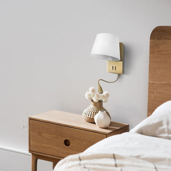 Nástěnné svítidlo v bílo-bronzové barvě – SULION-image-1