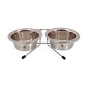 Set misek s podstavcem pro psa z nerezové oceli ø 13 cm  Dog Fantasy – Plaček Pet Products