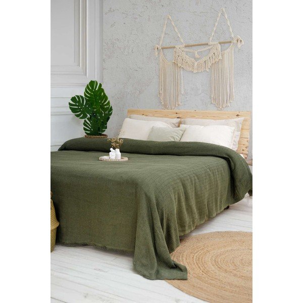 Khaki přehoz 240x220 cm Marla  – Mijolnir