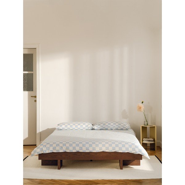 Hnědá dvoulůžková postel z MDF v dekoru jasanu bez čela s roštem 160x200 cm Kito – noo.ma-image-1