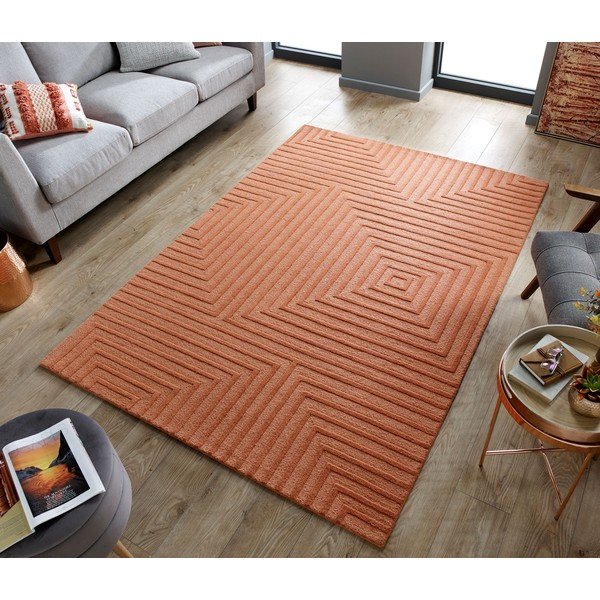 Oranžový vlněný koberec Flair Rugs Estela, 160 x 230 cm-image-4