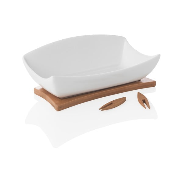Bílá porcelánovo-bambusová servírovací mísa Hors D'Oeuvre – Brandani-image-2
