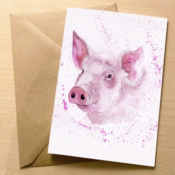 Přáníčko Wraptious Splatter Pig