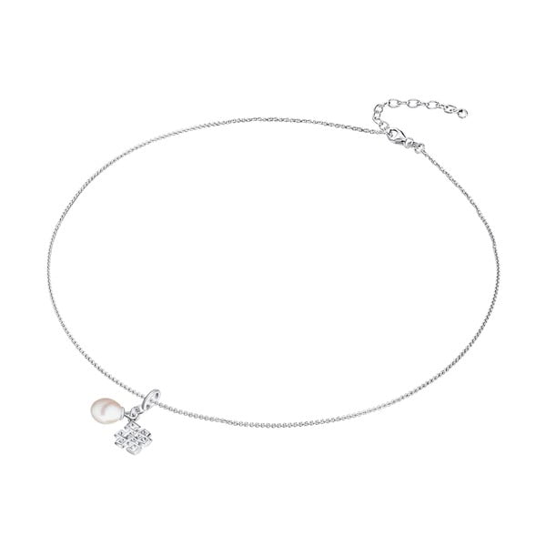 Stříbrný náhrdelník s přívěskem a perlou Chakra Pearls Done, 42 cm