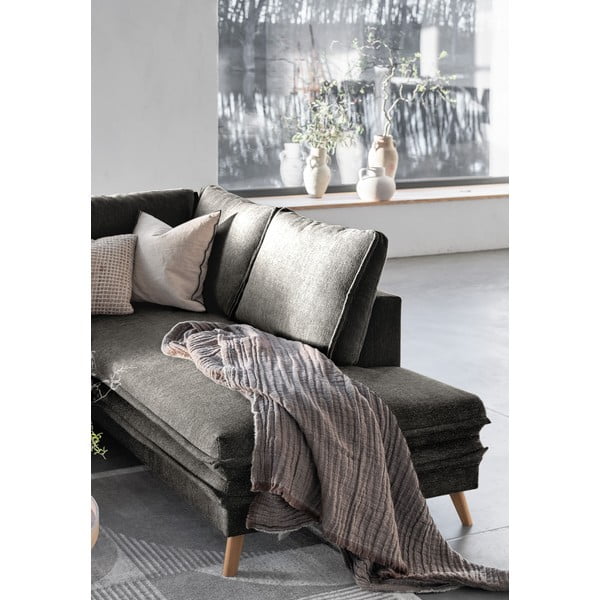 Tmavě šedá rozkládací rohová pohovka (pravý roh) Charming Charlie – Miuform-image-4