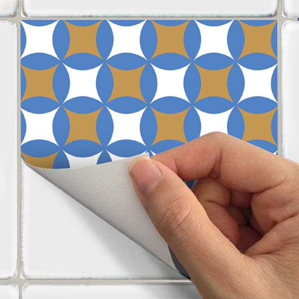 Sada 24 nástěnných samolepek Ambiance Azulejos Ornaments Mosaic, 10 x 10 cm-image-3