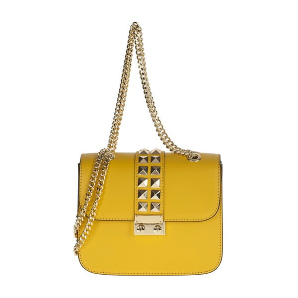Žlutá kožená kabelka Giulia Bags Cindy