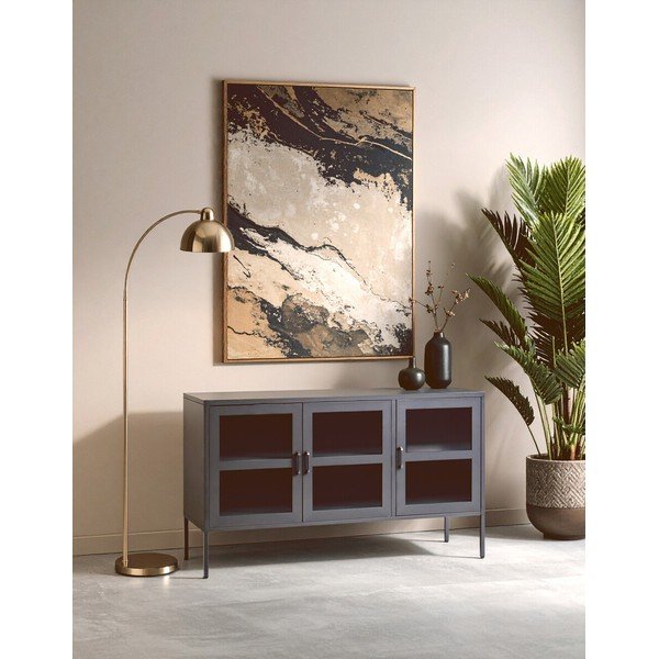 Šedá ocelová vitrína 140x80x45 cm Acier – Premier Housewares-image-1