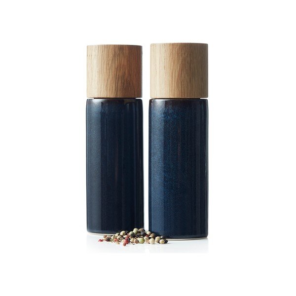 Tmavě modrá keramická sada mlýnků na pepř a sůl 2 ks Gastro Blue – Bitz-image-3