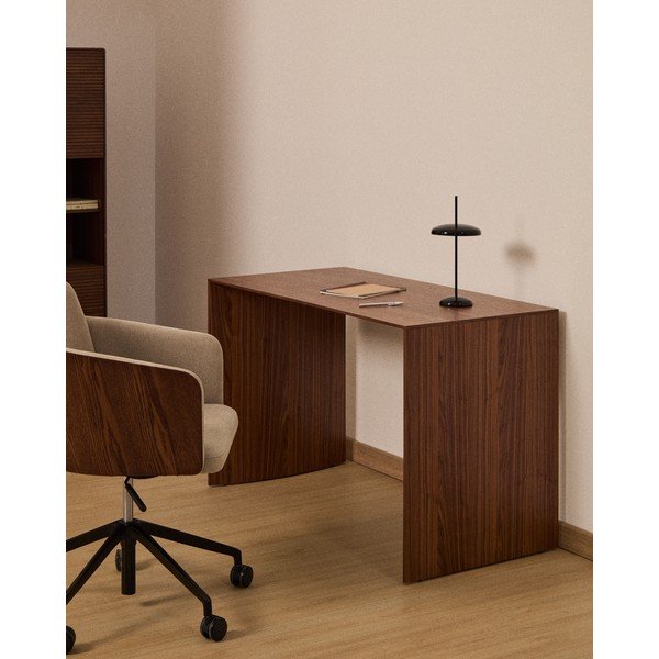 Pracovní stůl v dekoru ořechu 60x140 cm Litto – Kave Home-image-1