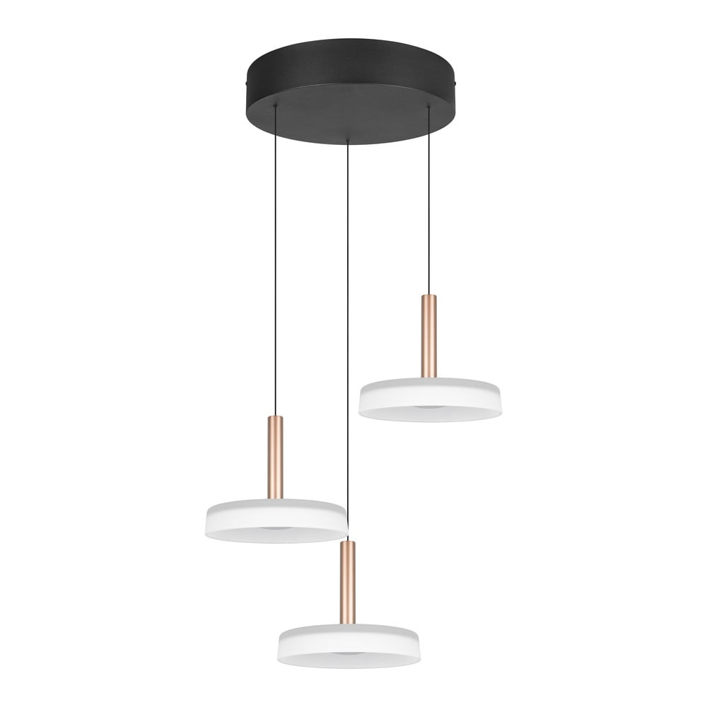 LED stmívatelné závěsné svítidlo v černobílo-zlaté barvě se skleněným stínidlem ø 35 cm Celeste – Trio