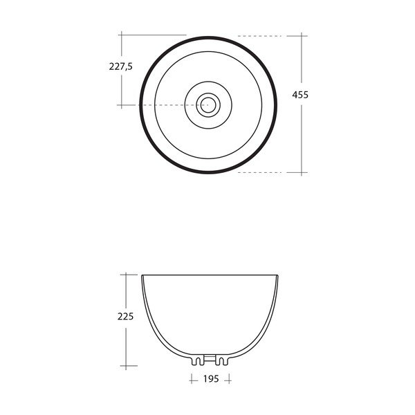 Bílé keramické kulaté umyvadlo ø 45,5 cm Dome – Sapho-image-3