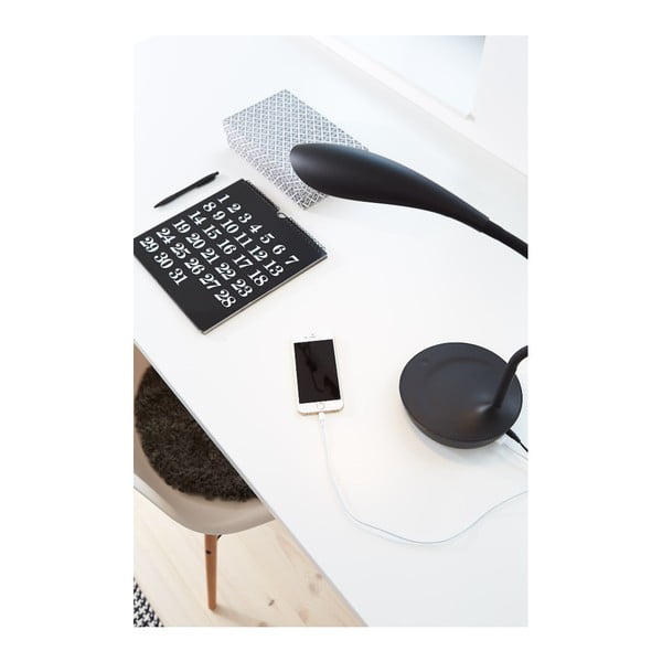 Černá stolní lampička s USB portem Markslöjd Swan-image-4