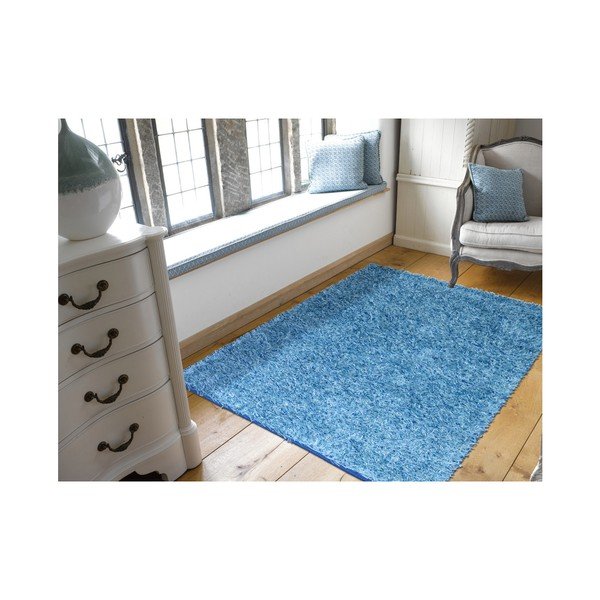 Modrý koberec Webtappeti Shaggy, 60 x 180 cm