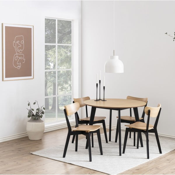 Jídelní židle v dekoru dubu v černo-přírodní barvě Roxby – Actona-image-1