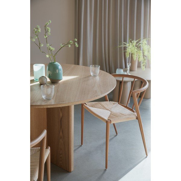 Kulatý jídelní stůl v dekoru dubu ø 120 cm Laurent – White Label-image-1