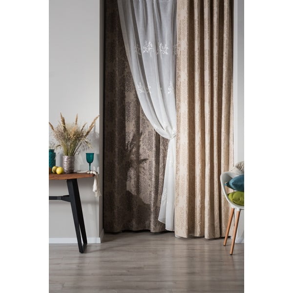 Šedo-hnědý závěs 140x245 cm Kansai – Mendola Fabrics-image-4