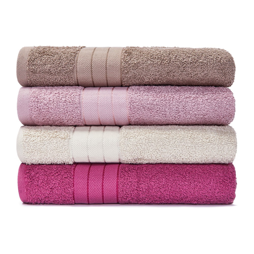 Sada 4 bavlněných ručníků Bonami Selection Siena, 50 x 100 cm